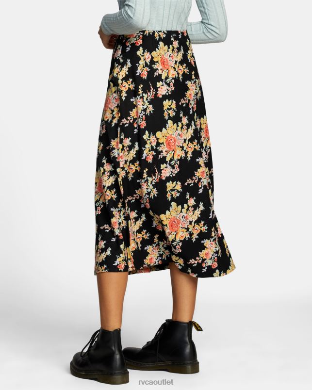 Clothing V84B1316 true black RVCA Women Stardust Midi Skirt