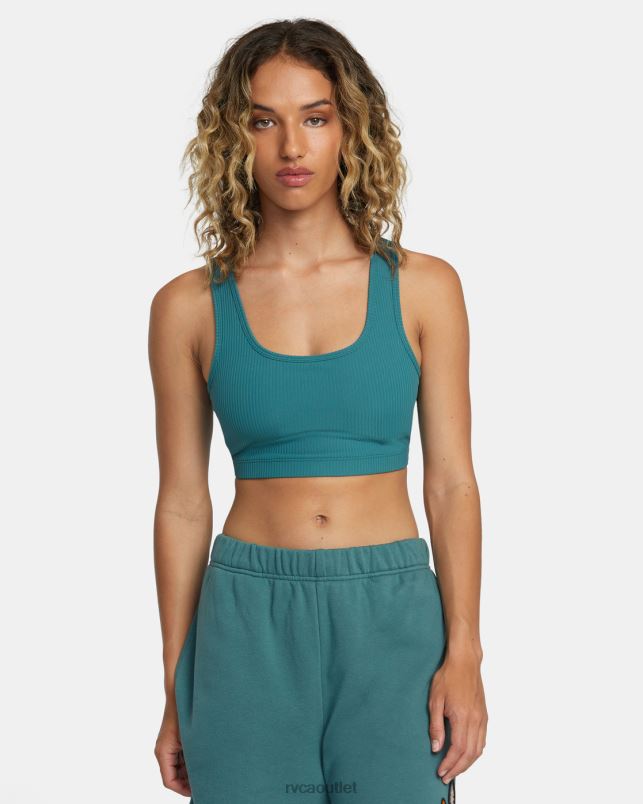 Clothing V84B1180 teal RVCA Women Rose Machado Sports Bra