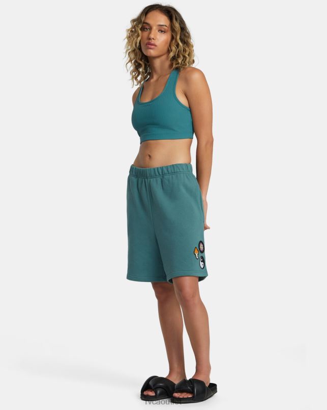 Clothing V84B1180 teal RVCA Women Rose Machado Sports Bra