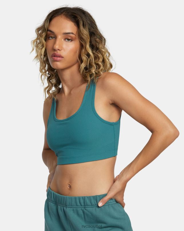 Clothing V84B1180 teal RVCA Women Rose Machado Sports Bra