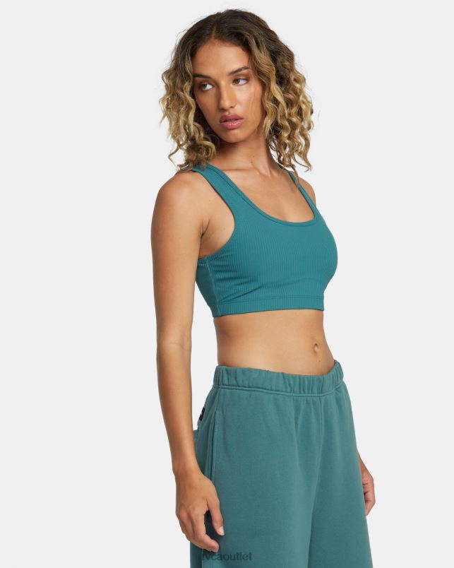 Clothing V84B1180 teal RVCA Women Rose Machado Sports Bra