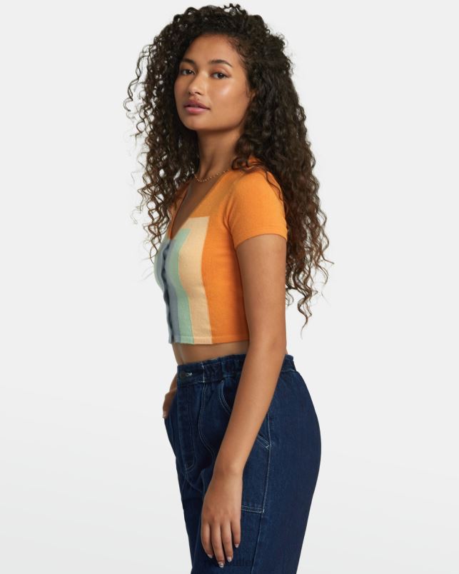 Clothing V84B1118 tangerine RVCA Women Decades Sweater