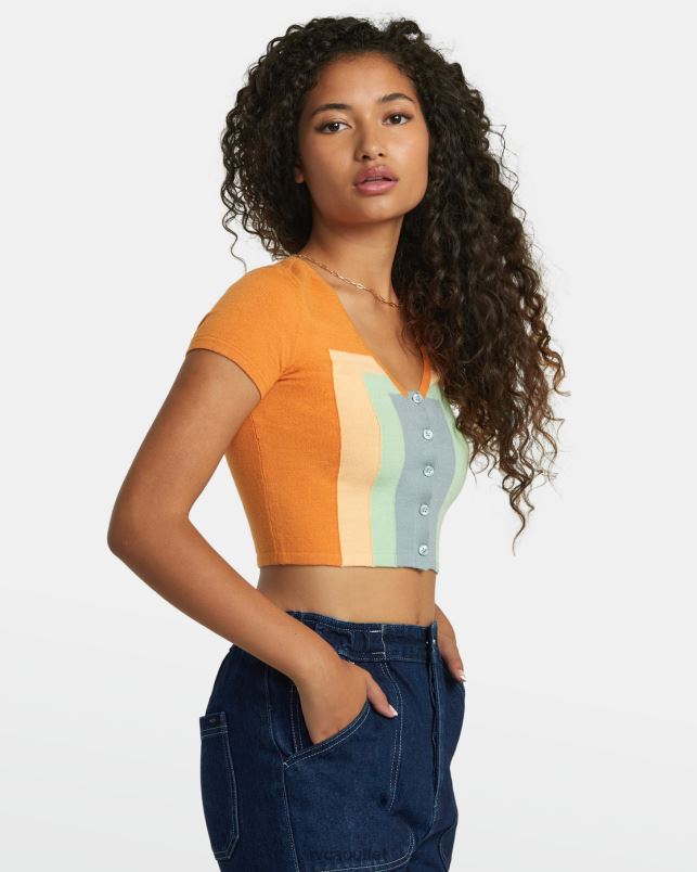 Clothing V84B1118 tangerine RVCA Women Decades Sweater