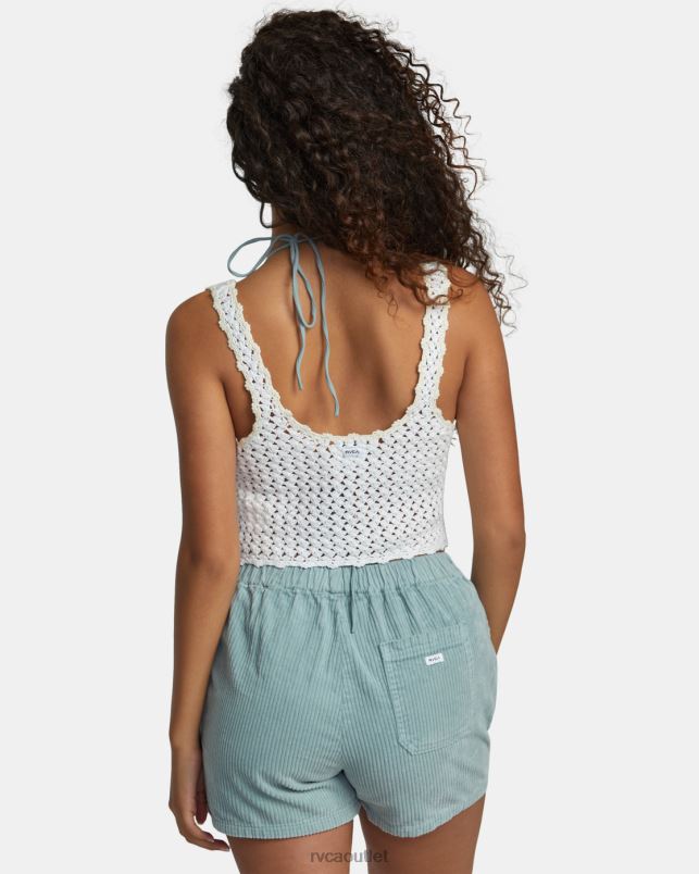 Clothing V84B1125 whisper white RVCA Women Railed Crochet Crop Top