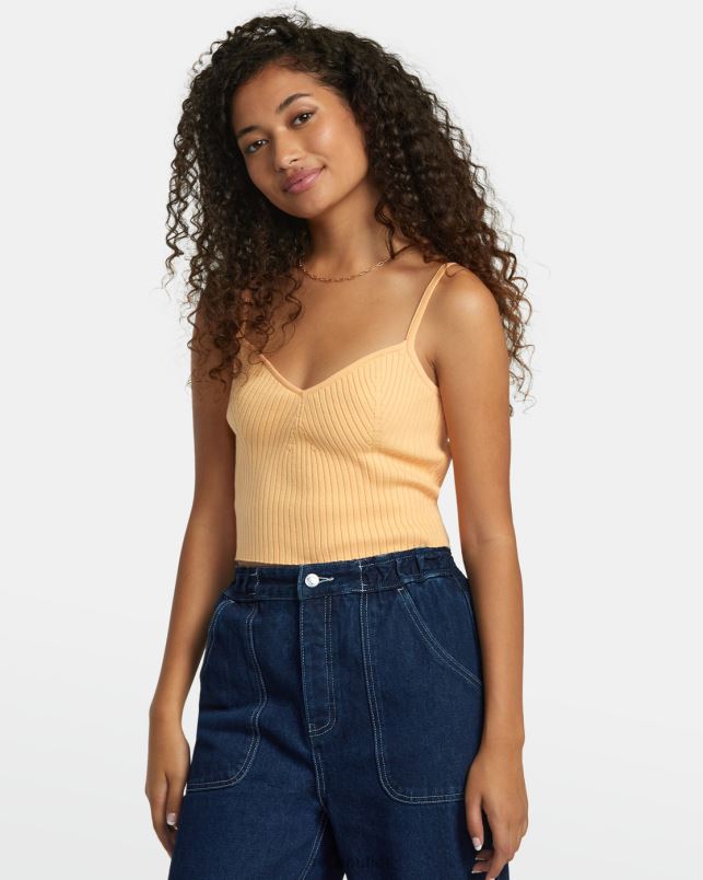 Clothing V84B1235 melon RVCA Women Silhouette Knitted Tank