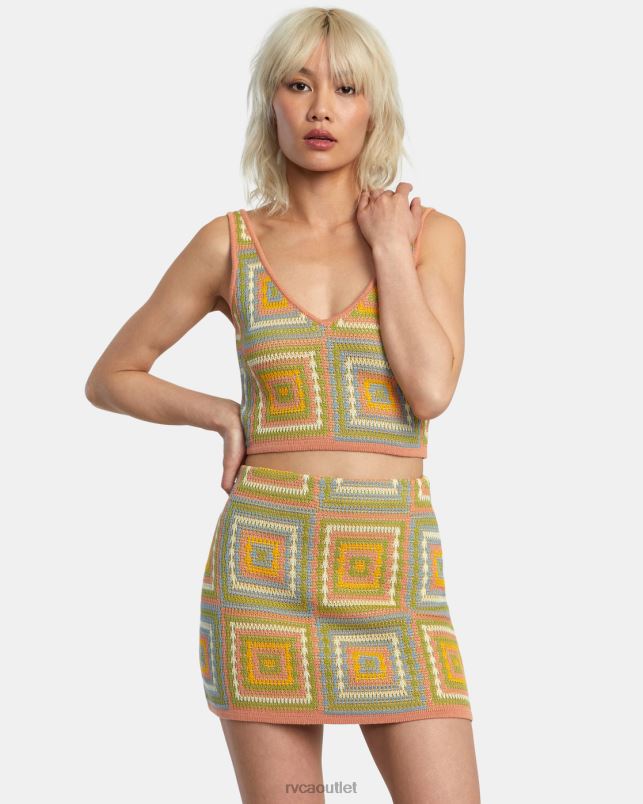 Clothing V84B1413 guava RVCA Women Shadow Box Sweater Top