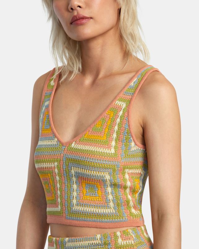 Clothing V84B1413 guava RVCA Women Shadow Box Sweater Top