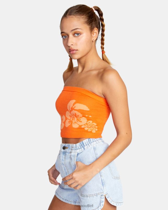 Clothing V84B1483 mandarin RVCA Women Motives Tube Top