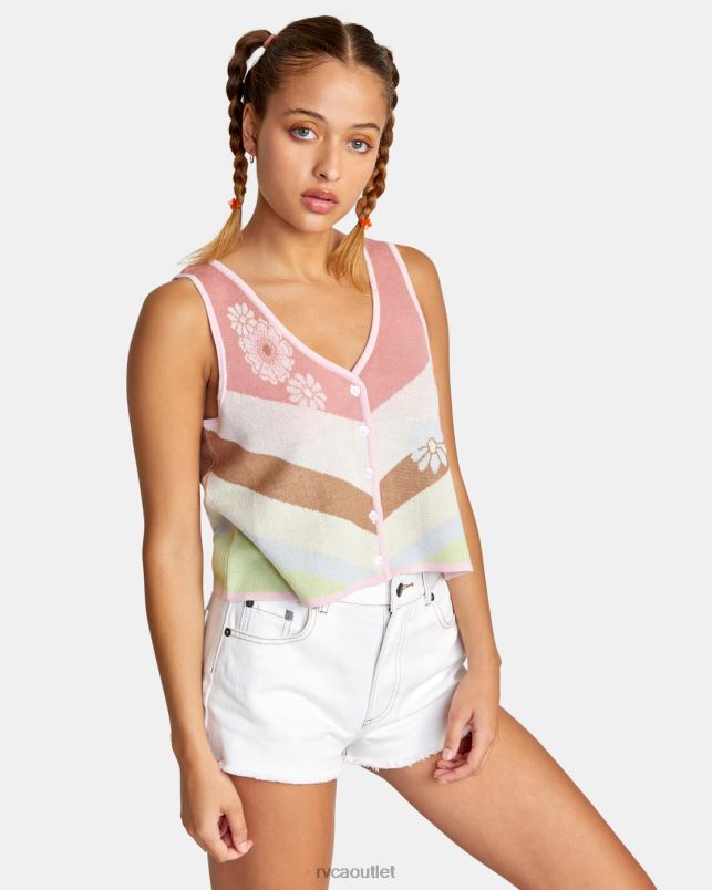 Clothing V84B1487 multi RVCA Women The Trouble Tank Top