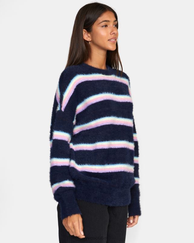 Clothing V84B1665 midnight RVCA Women Plunge Crewneck Sweater