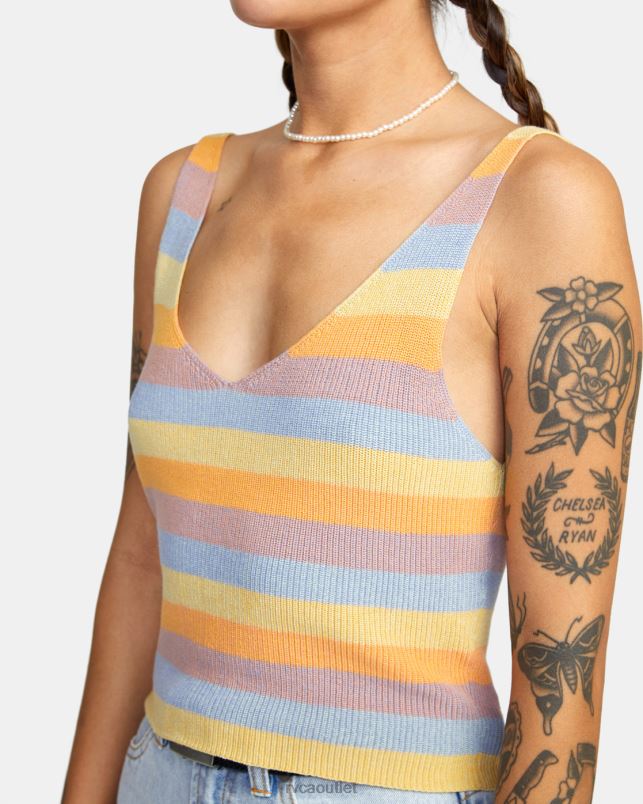Clothing V84B1725 multi RVCA Women Rainshadow Sweater Tank Top