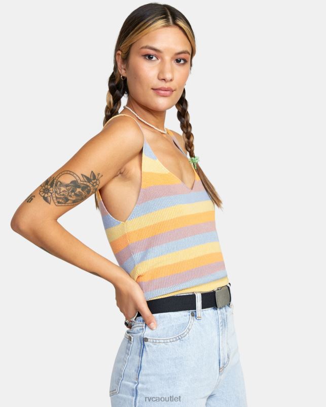 Clothing V84B1725 multi RVCA Women Rainshadow Sweater Tank Top