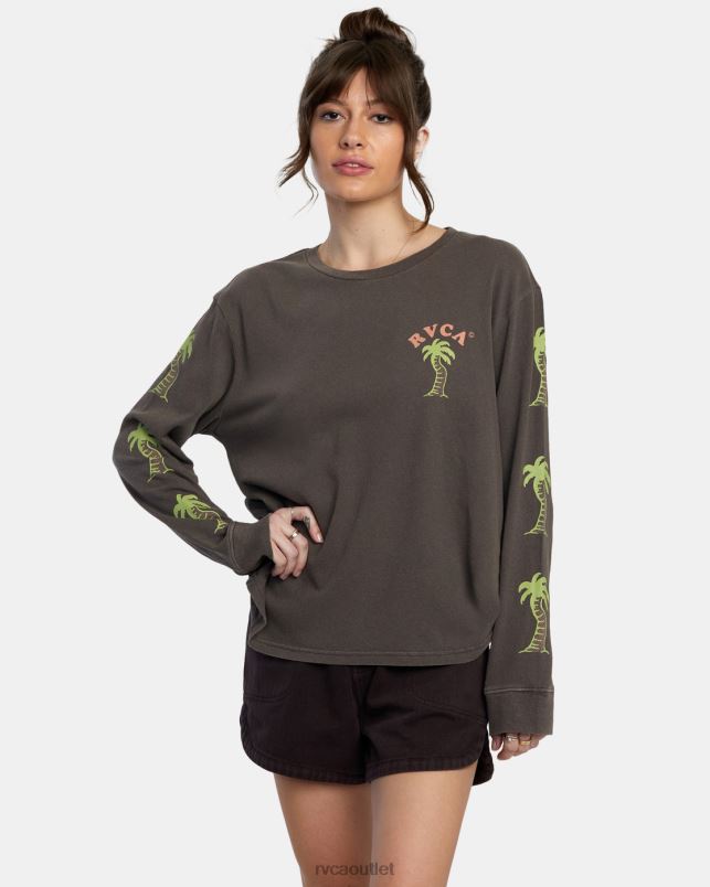 Clothing V84B1075 java RVCA Women VA Palm Long Sleeve T-Shirt