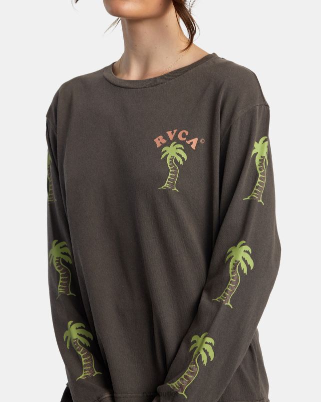 Clothing V84B1075 java RVCA Women VA Palm Long Sleeve T-Shirt