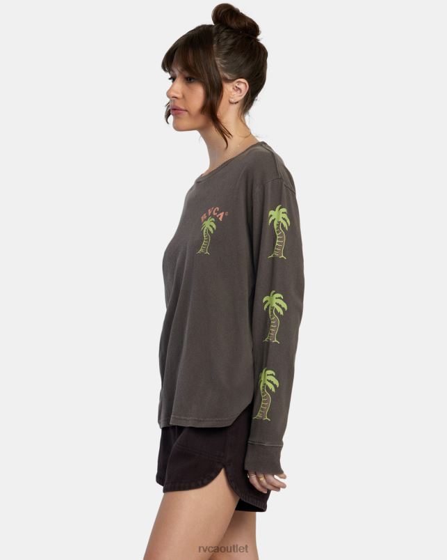 Clothing V84B1075 java RVCA Women VA Palm Long Sleeve T-Shirt