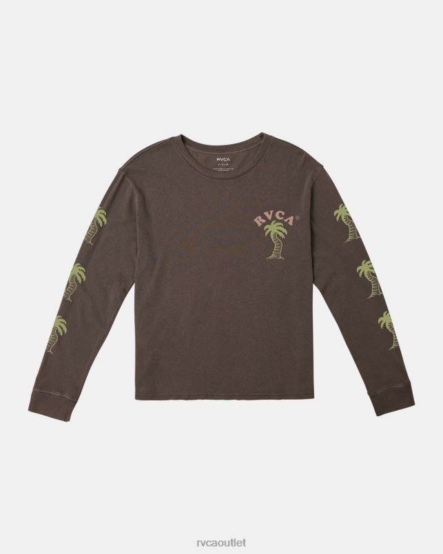 Clothing V84B1075 java RVCA Women VA Palm Long Sleeve T-Shirt