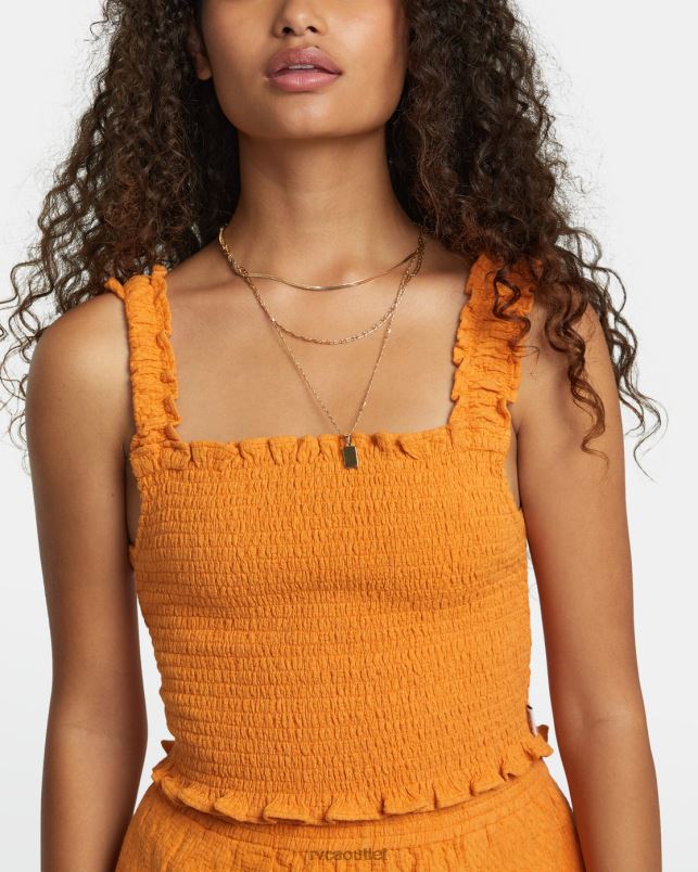 Clothing V84B1088 tangerine RVCA Women Terrace Tank Top