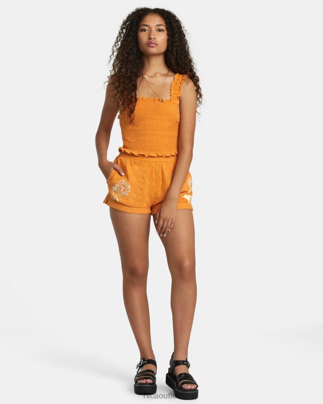 Clothing V84B1088 tangerine RVCA Women Terrace Tank Top