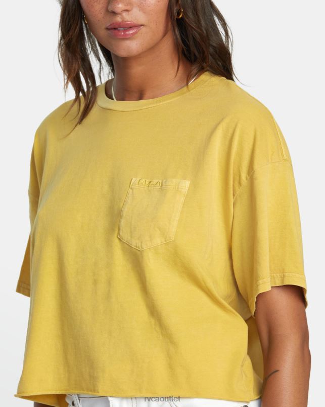 Clothing V84B1093 vintage gold RVCA Women PTC Pocket Tee
