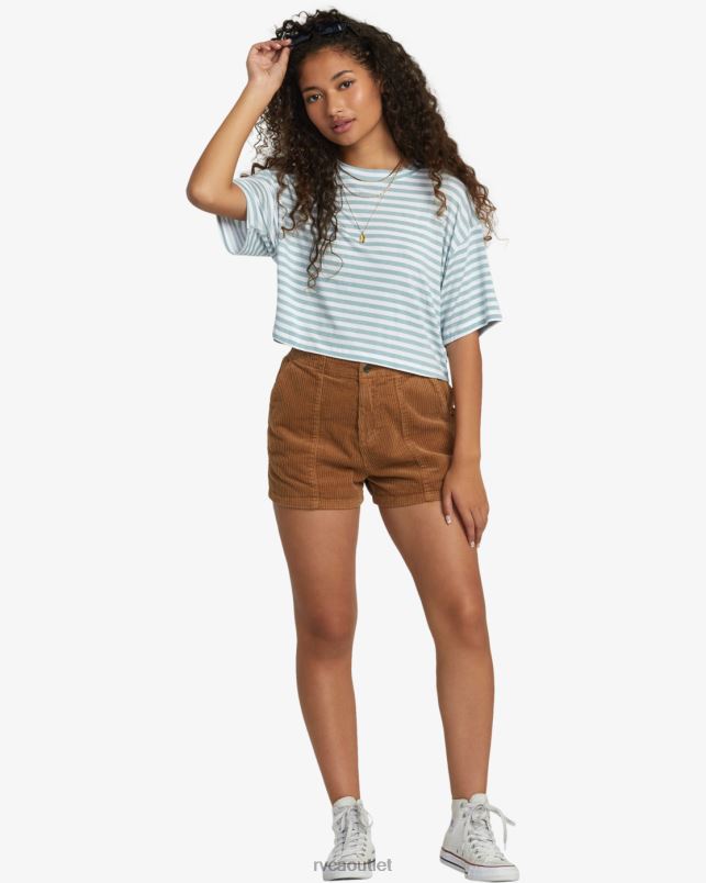 Clothing V84B1095 shale RVCA Women Hooky Tee