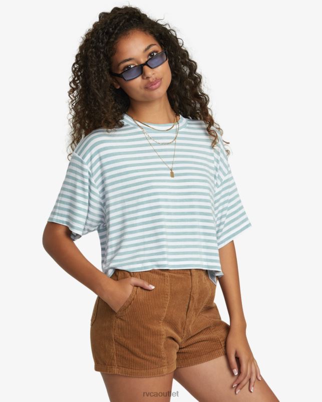 Clothing V84B1095 shale RVCA Women Hooky Tee