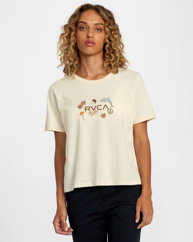Clothing V84B1137 cream RVCA Women Circle Of Life Tee