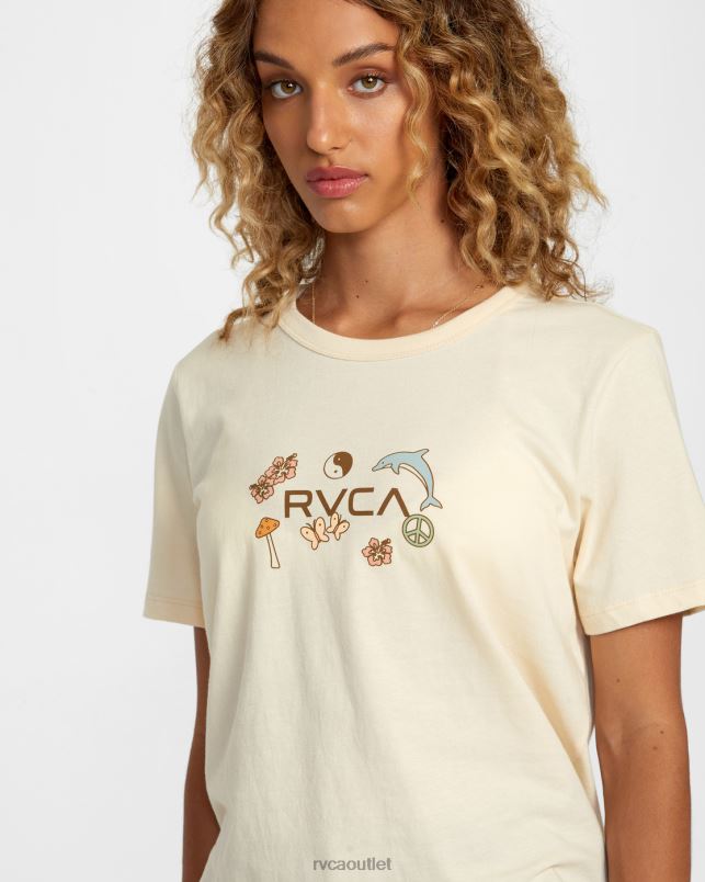 Clothing V84B1137 cream RVCA Women Circle Of Life Tee