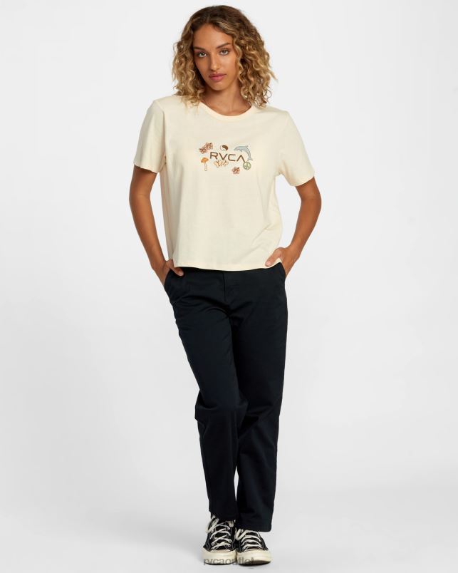 Clothing V84B1137 cream RVCA Women Circle Of Life Tee
