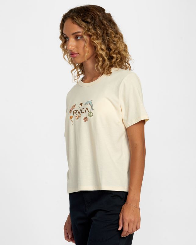 Clothing V84B1137 cream RVCA Women Circle Of Life Tee