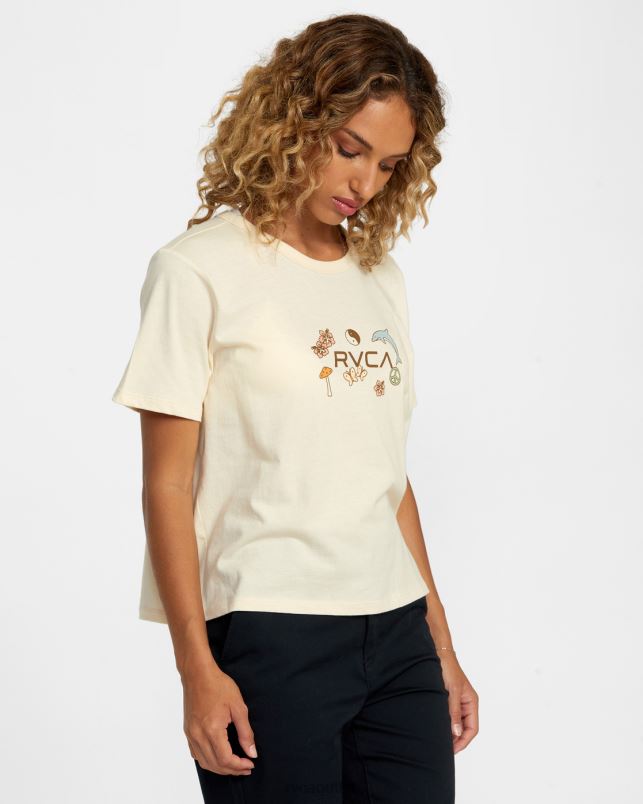 Clothing V84B1137 cream RVCA Women Circle Of Life Tee