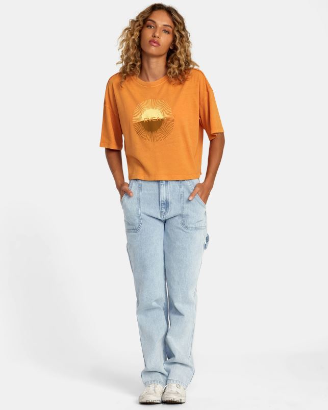 Clothing V84B1173 tangerine RVCA Women Solar Eclipse Tee