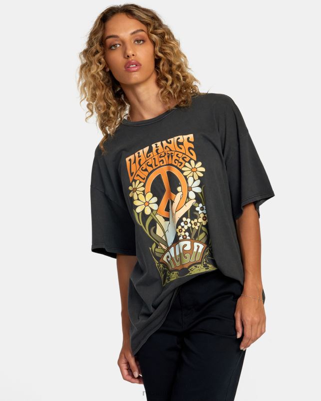 Clothing V84B1192 black RVCA Women Uprising Tee
