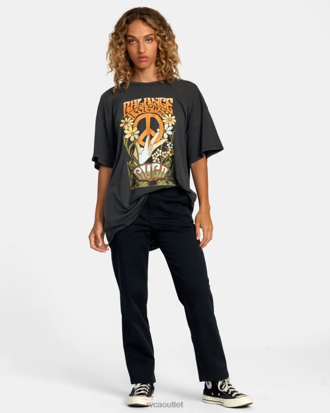 Clothing V84B1192 black RVCA Women Uprising Tee