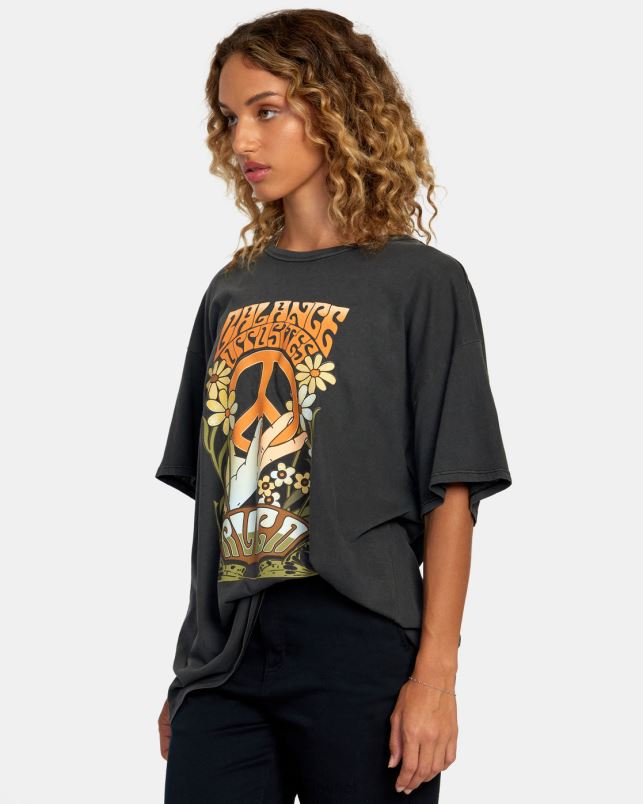 Clothing V84B1192 black RVCA Women Uprising Tee