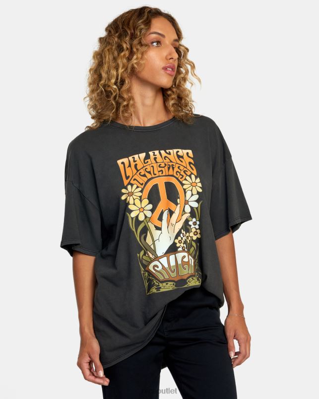 Clothing V84B1192 black RVCA Women Uprising Tee