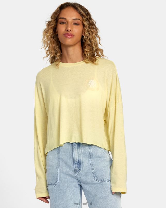 Clothing V84B1194 golden RVCA Women Sol Long Sleeve Tee
