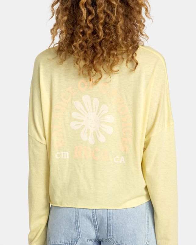 Clothing V84B1194 golden RVCA Women Sol Long Sleeve Tee