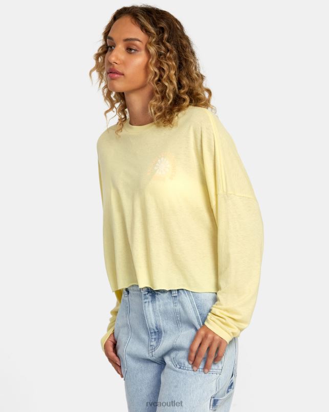 Clothing V84B1194 golden RVCA Women Sol Long Sleeve Tee