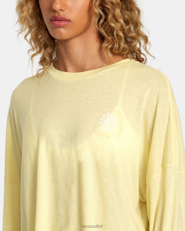 Clothing V84B1194 golden RVCA Women Sol Long Sleeve Tee
