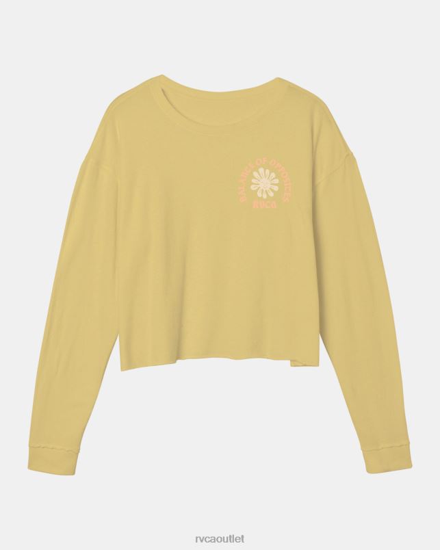 Clothing V84B1194 golden RVCA Women Sol Long Sleeve Tee