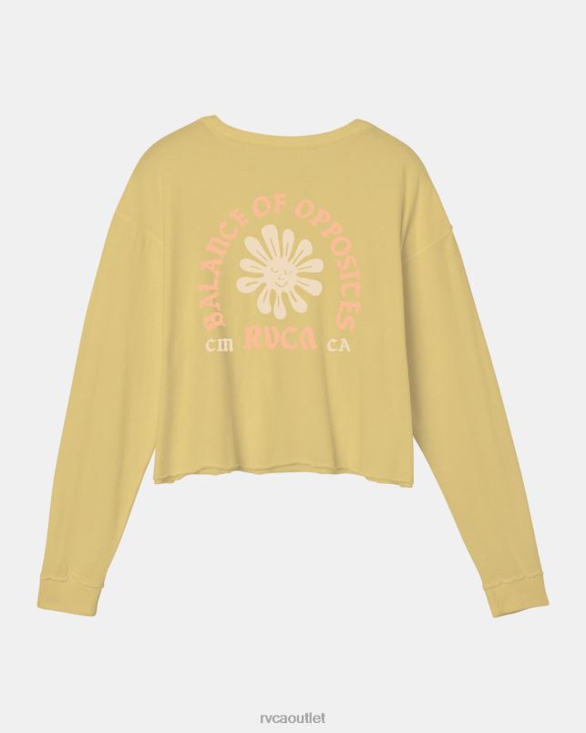 Clothing V84B1194 golden RVCA Women Sol Long Sleeve Tee