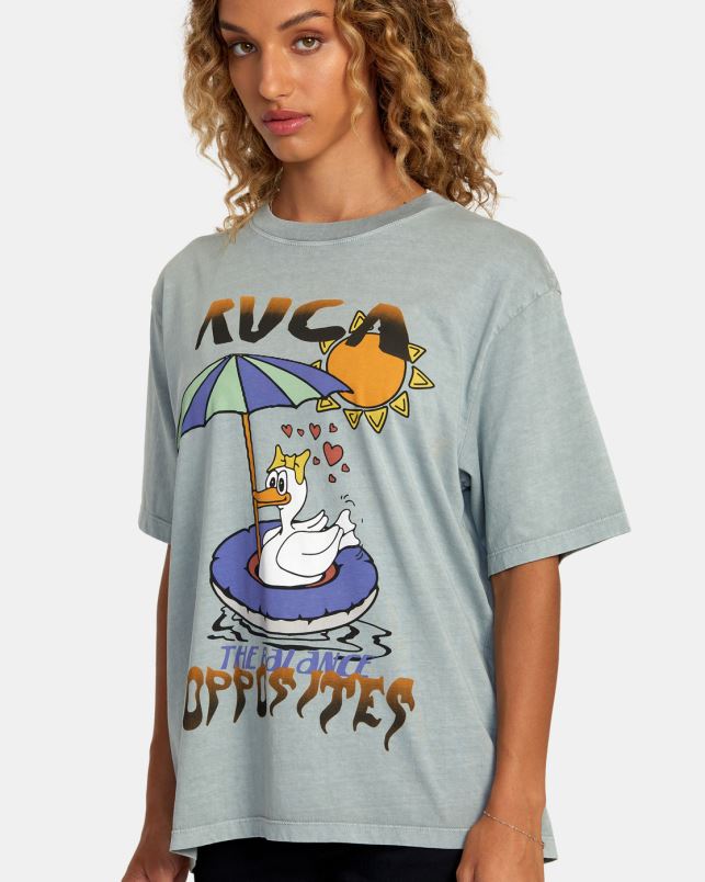 Clothing V84B1237 shale RVCA Women Sun Baked Tee