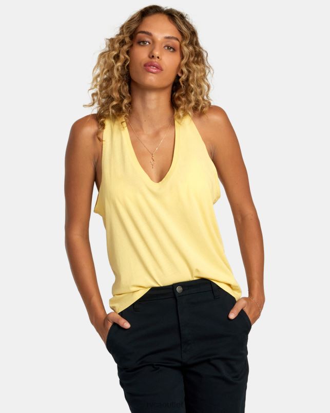 Clothing V84B1248 golden RVCA Women Minted Tank Top