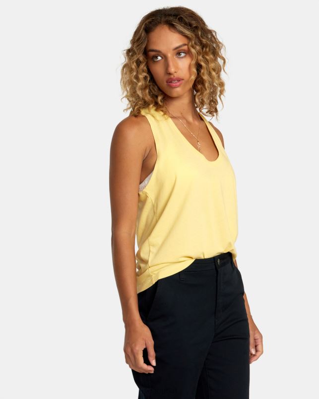 Clothing V84B1248 golden RVCA Women Minted Tank Top