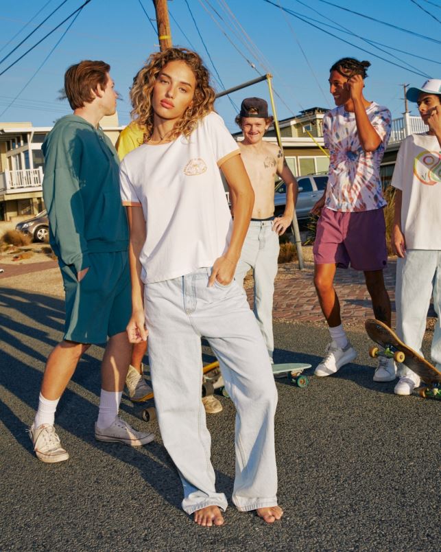 Clothing V84B1250 vintage white RVCA Women Rose Machado Encinitas Tee