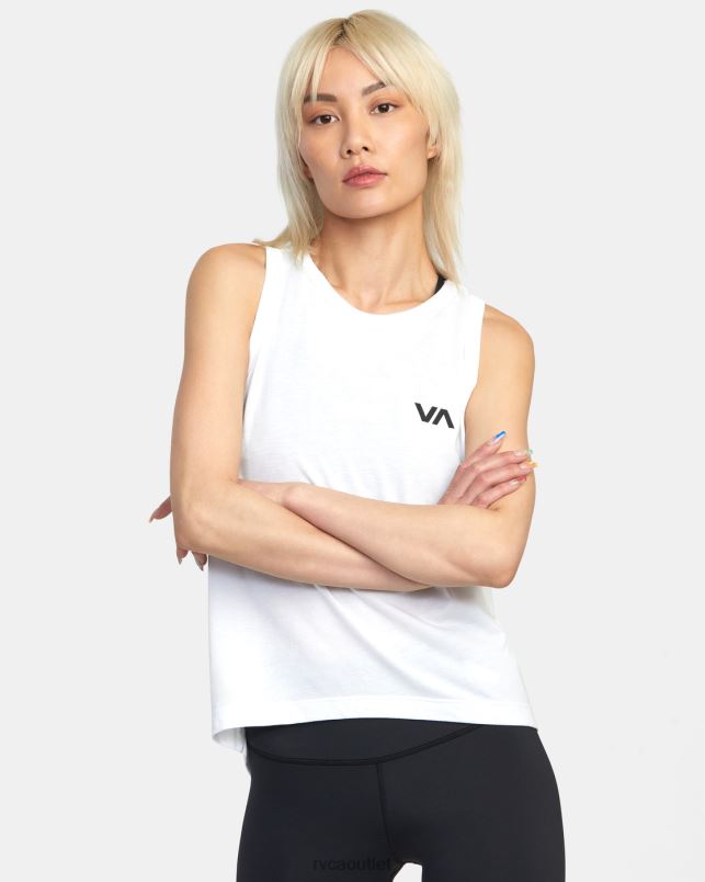 Clothing V84B1267 white 2 RVCA Women VA Muscle Workout Tank Top