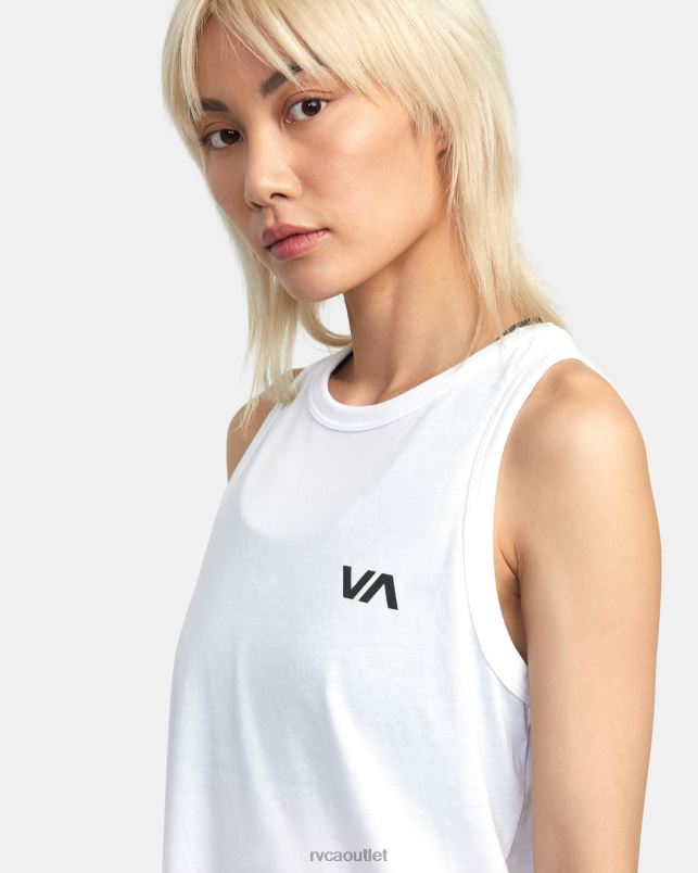 Clothing V84B1267 white 2 RVCA Women VA Muscle Workout Tank Top