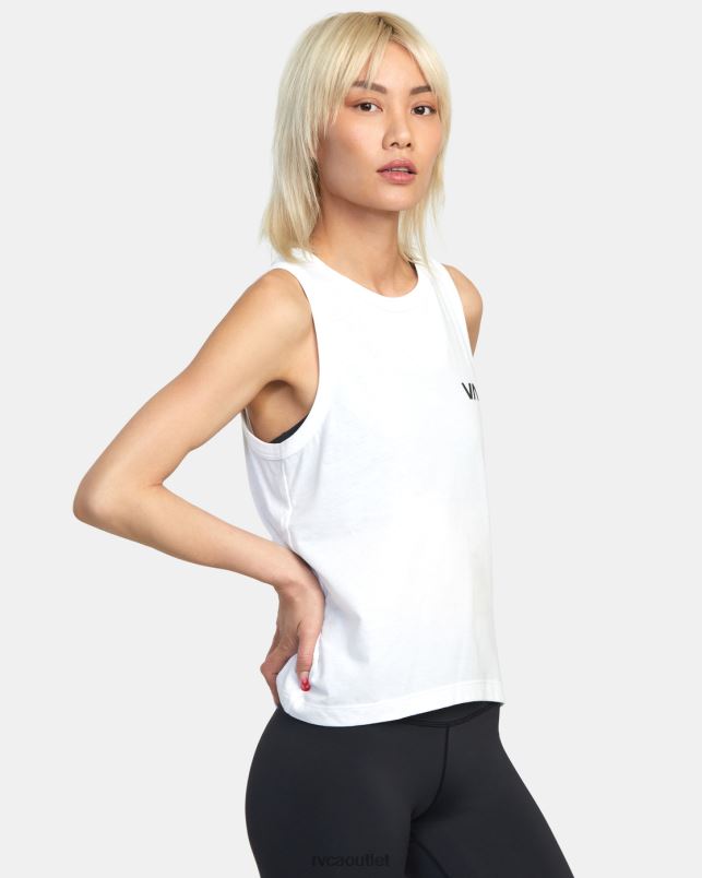 Clothing V84B1267 white 2 RVCA Women VA Muscle Workout Tank Top