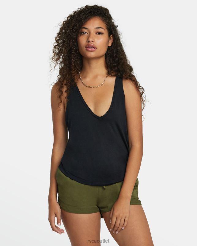 Clothing V84B1277 true black RVCA Women Minted Tank Top