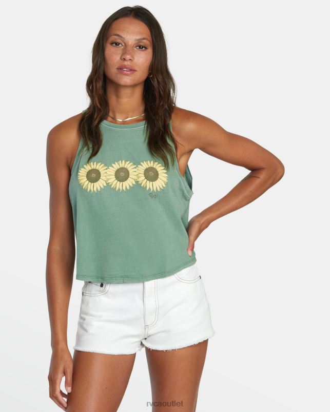 Clothing V84B1282 dark ivy RVCA Women Sunflower Tank Top